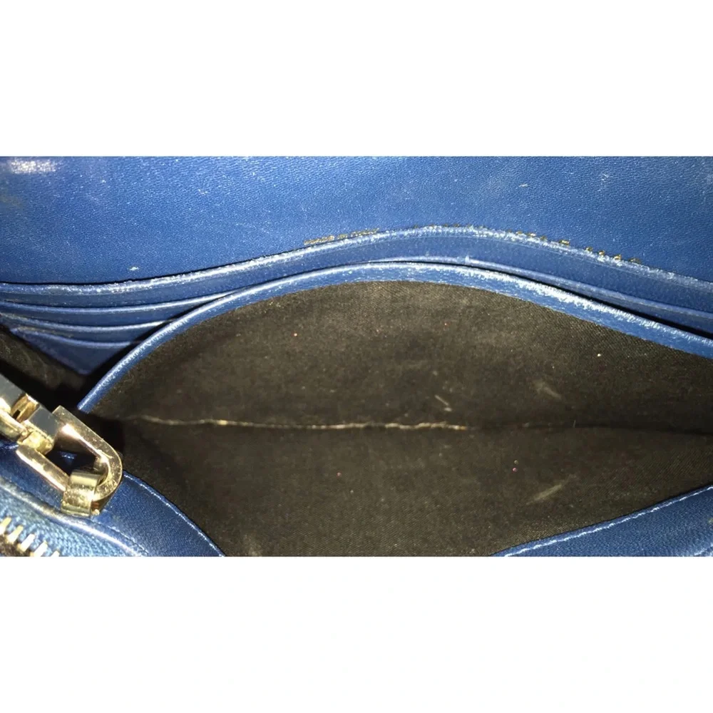 Balenciaga Blue Crocodile Embossed Leather Wallet on Chain Bag - Picture 7 of 11